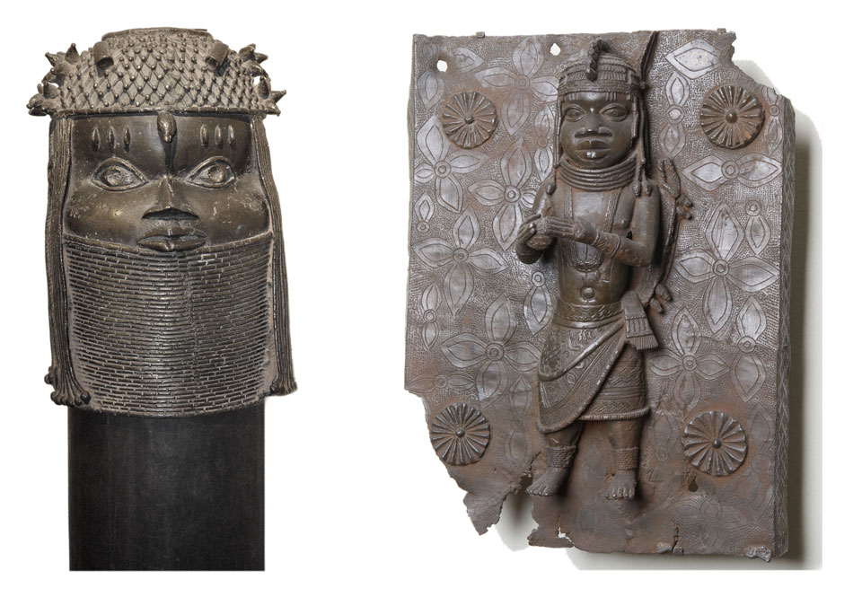 Fig. 12D. Two bronze sculptures from Benin the exposition of which in the premises of the Medical Nobel committee is seen in Fig. 12B-C. The provenance of these sculptures is as follows. The Nobel Laureate (1961) Georg von Békésy was an enthusiastic art collector, who at the end of his life, when he was living in Hawaii, wanted to donate his art collection. He approached the university in Honolulu, but to his annoyance there was no interest in his offer. So instead he contacted the Nobel Foundation, which through its director at the time Stig Ramel was happy to accept the donation. The collection was exhibited at Östasiatiska museet in Stockholm after which each of the prize awarding institutions were allowed to choose a couple of pieces for the decoration of their premises although still owned by the Nobel Foundation. The rest of the collection was sold according to Békésy’s wish. The two pieces shown here were selected for the Nobel Assembly by Professor Sune Bergström who at that time was the chairman of the Nobel Foundation. Photo of the left sculpture by Marie Oscarsson and of the right by Ulf Sirborn.
